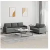 Image de Ensemble de canapés 2 pcs avec coussins Gris foncé Tissu