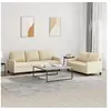 Image de Ensemble de canapés 2 pcs avec coussins Crème Tissu3201462