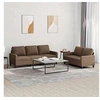 Image de Canape angle fixe 3 places en tissu marron 77 x 138 x 80 cm
