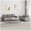 Image de Ensemble de canapés 2 pcs avec coussins Taupe Tissu3201467