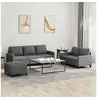 Image de Ensemble de canapés 3 pcs avec coussins Gris foncé Tissu3201469