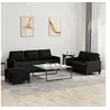 Image de Ensemble de canapés 3 pcs avec coussins Noir Tissu3201472