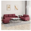 Image de Ensemble de canapés 3 pcs avec coussins Rouge bordeaux Tissu3201474