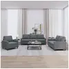 Image de Ensemble de canapés 3 pcs avec coussins Gris foncé Velours