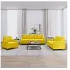 Image de Ensemble de canapés 3 pcs avec coussins Jaune Velours