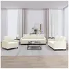 Image de Canape droit 3 places en velours beige 77 x 198 x 80 cm
