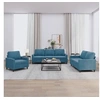 Image de Ensemble de Canapés avec Coussins 3 pcs, Canapés avec Accoudoirs Rembourrés, Ensemble de Meubles Salle de Séjour, Moderne, Bleu Velours
