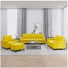 Image de Ensemble de canapés 4 pcs avec coussins Jaune Velours3201492