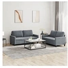 Image de Ensemble de canapés 2 pcs avec coussins Gris foncé Velours