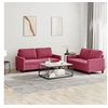 Image de Ensemble de canapés 2 pcs avec coussins Rouge bordeaux Velours3201500