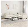 Image de Ensemble de Canapés avec Coussins 2 pcs, Canapés avec Accoudoirs Rembourrés, Ensemble de Meubles Salle de Séjour, Moderne, Crème Velours