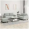 Image de Canape droit 2 places en velours gris 77 x 138 x 41 cm