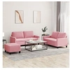 Image de Ensemble de Canapés avec Coussins 3 pcs, Canapés avec Accoudoirs, Ensemble de Meubles avec Repose-pieds Salon, Moderne, Rose Velours