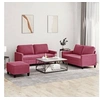 Image de Ensemble de canapés 3 pcs avec coussins Rouge bordeaux Velours