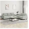 Image de Ensemble de canapés 2 pcs avec coussins Gris clair Velours3201516