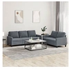 Image de Ensemble de canapés 2 pcs avec coussins Gris foncé Velours