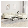 Image de Canape droit 3 places en velours beige 77 x 138 x 80 cm