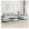 Image de Canape droit 3 places en velours gris 77 x 138 x 41 cm
