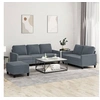 Image de Canape angle fixe 3 places en velours gris 77 x 138 x 41 cm