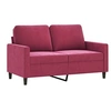 Image de Ensemble de canapés 3 pcs avec coussins Rouge bordeaux Velours