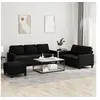 Image de Ensemble de canapés 3 pcs avec coussins Noir Velours3201531