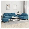 Image de Ensemble de canapés 3 pcs avec coussins Bleu Velours3201535