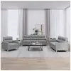 Image de Ensemble de canapés 3 pcs avec coussins Gris clair Tissu