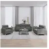 Image de Ensemble de canapés 3 pcs avec coussins Gris foncé Tissu