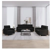 Image de Ensemble de canapés 3 pcs avec coussins Noir Tissu