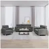 Image de Ensemble de canapés 3 pcs coussins gris foncé tissu