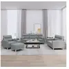 Image de 4-delige Loungeset met kussens stof lichtgrijs3201560