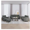 Image de Ensemble de canapés 4 pcs coussins gris foncé tissu