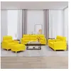 Image de 4-delige Loungeset met kussens stof lichtgeel3201565