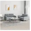 Image de Ensemble de canapés 2 pcs avec coussins Gris clair Tissu
