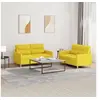 Image de Ensemble de canapés 2 pcs avec coussins Jaune clair Tissu