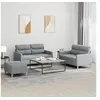 Image de Ensemble de canapés 3 pcs avec coussins Gris clair Tissu3201576