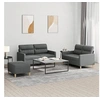 Image de Ensemble de canapés 3 pcs avec coussins Gris foncé Tissu3201577