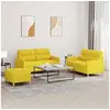 Image de Canape angle fixe 2 places en tissu jaune 77 x 138 x 41 cm