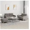 Image de Ensemble de canapés 3 pcs avec coussins Taupe Tissu
