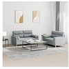 Image de Ensemble de canapés 2 pcs coussins gris clair tissu3201584