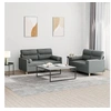 Image de Ensemble de canapés 2 pcs coussins gris foncé tissu