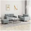 Image de Ensemble de canapés 3 pcs coussins gris clair tissu3201592