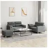 Image de Ensemble de canapés 3 pcs coussins gris foncé tissu