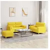Image de Ensemble de canapés 3 pcs avec coussins jaune clair tissu