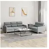 Image de Ensemble de canapés 2 pcs avec coussins Gris clair Tissu