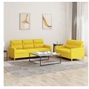 Image de Ensemble de canapés 2 pcs avec coussins Jaune clair Tissu