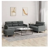 Image de Ensemble de canapés 3 pcs avec coussins Gris foncé Tissu