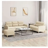 Image de Canape angle fixe 3 places en tissu beige 77 x 138 x 41 cm