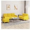 Image de Ensemble de canapés 3 pcs avec coussins Jaune clair Tissu3201613