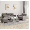 Image de Ensemble de canapés 3 pcs avec coussins Taupe Tissu